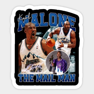 Karl Malone The Mail Man Basketball Legend Signature Vintage Retro 80s 90s Bootleg Rap Style Sticker